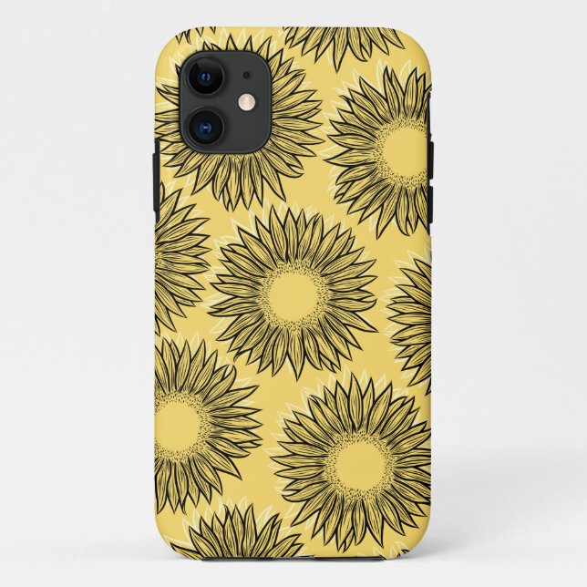 Floral Rustic Sunflower Hand Drawn Case-Mate iPhone Case (Back)