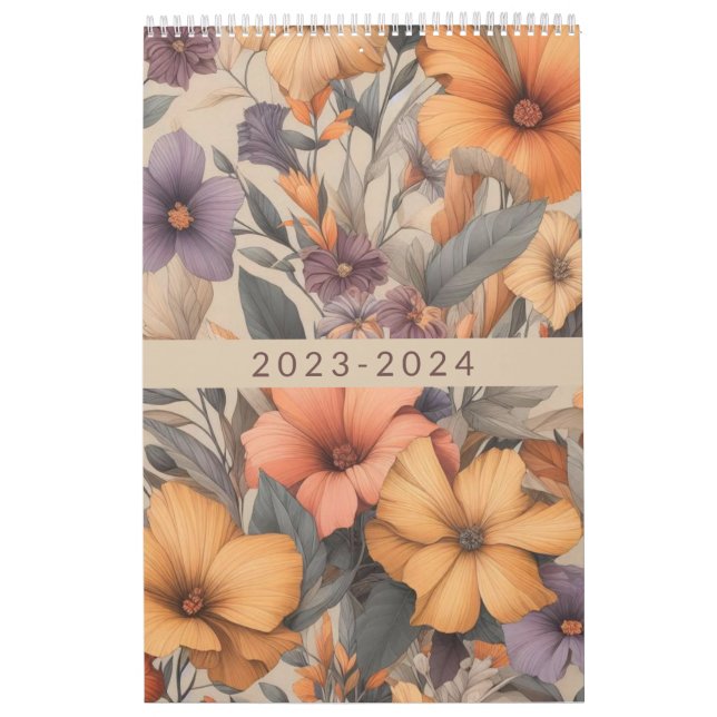 Floral rustic vintage elegant stylish calendar (Cover)