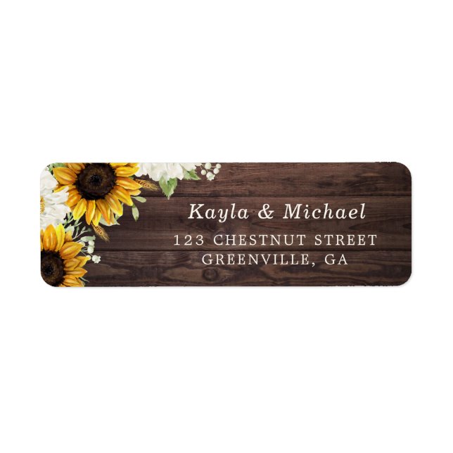 Floral Rustic Wood Sunflower Greenery Barn Daisy (Front)