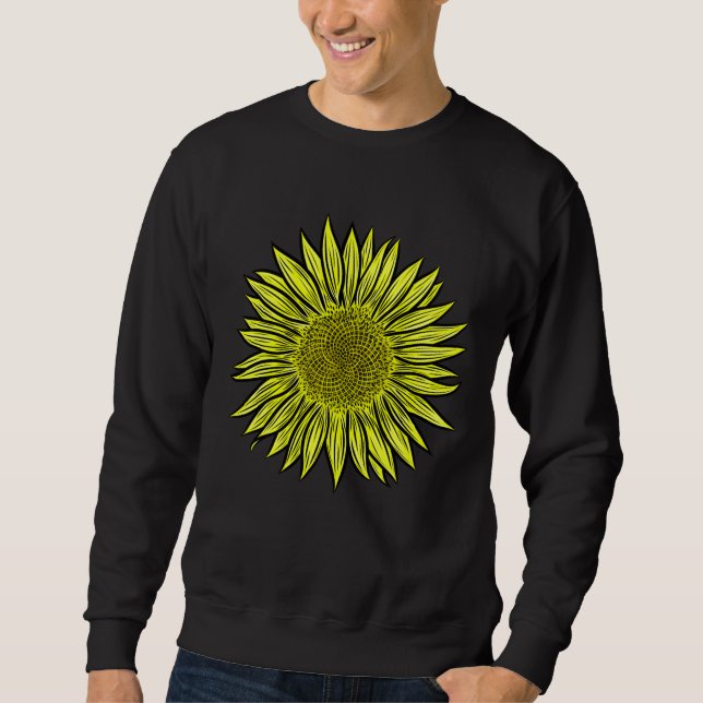 Floral Rustic Yellow Sunflower Hand Drawn Sweatshirt (Front)