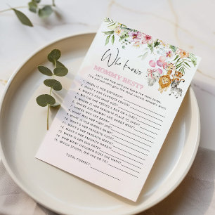 Floral safari animals Who knows mummy best game