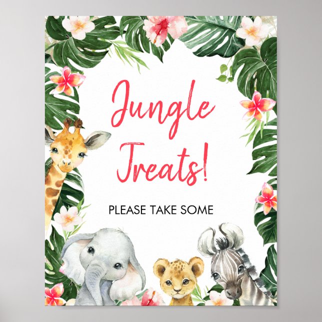 Floral Safari Birthday Party Sign (Front)