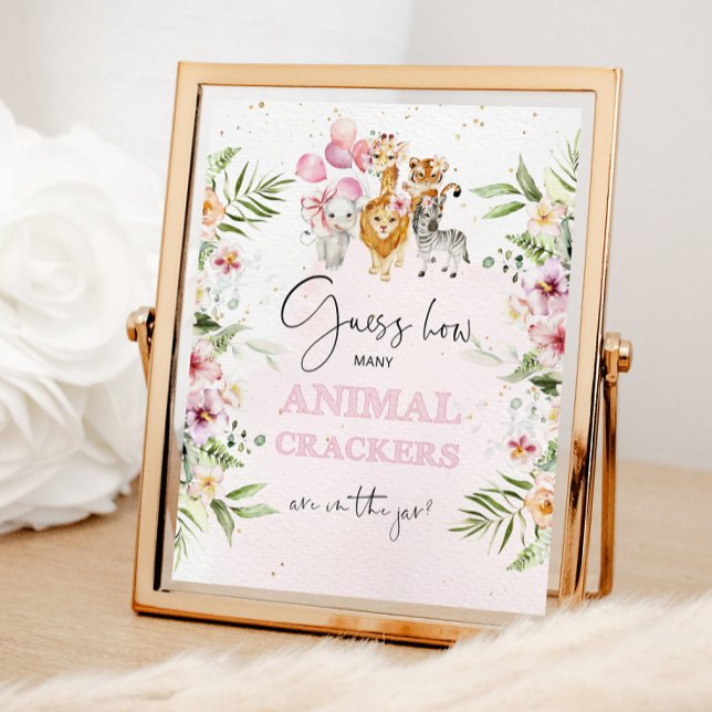 Floral Safari How many animal crackers in the jar Poster (Creator Uploaded)