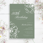 Floral Sage 80th Birthday Party Invitation<br><div class="desc">Floral Sage 80th Birthday Party Invitation. Invite guests to celebrate in style with this elegant milestone birthday invitation, featuring a simple yet sophisticated sage floral design. The soft hues and clean layout create a timeless look that's perfect for any special occasion. Ideal for those who appreciate beauty in simplicity, this...</div>
