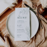 Floral Sage Green Boho Menu<br><div class="desc">Wedding invitations are chraacterised by boho style, floral artwork, and natural sage colours, with a mix of different font styles, often in different sizes, to create a unique, eclectic look that makes those invitation's natural aesthetic. Printed on high-quality cardstock, they will surely impress your guests and set the tone for...</div>