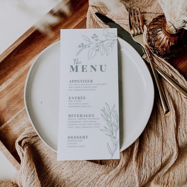 Floral Sage Green Boho Menu (Creator Uploaded)