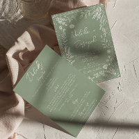 Floral Sage Green Botanical Fun All In One Wedding