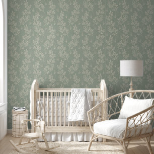 Floral Sage Green Wallpaper