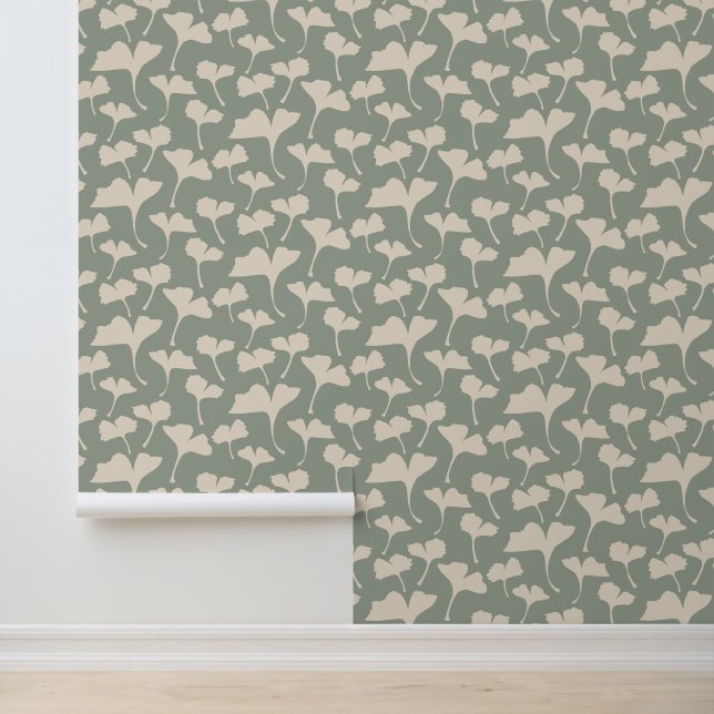 Floral Sage Green Wallpaper (Application)