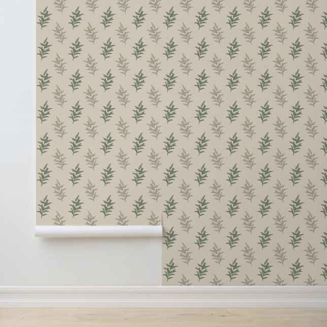 Floral Sage Green Wallpaper (Application)