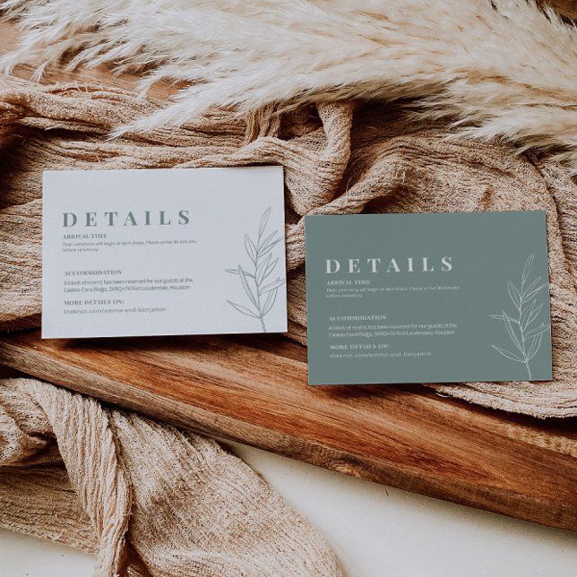  Floral Sage Green Wedding Details Card (Creator Uploaded)