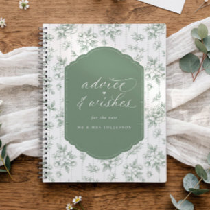 Floral Sage Green Wedding Wishes Guest Book