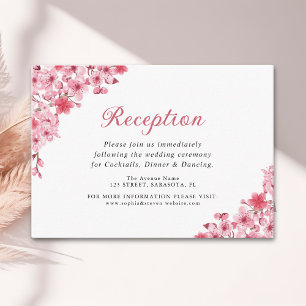Floral Sakura Wedding – Blush and Cherry Design Enclosure Card