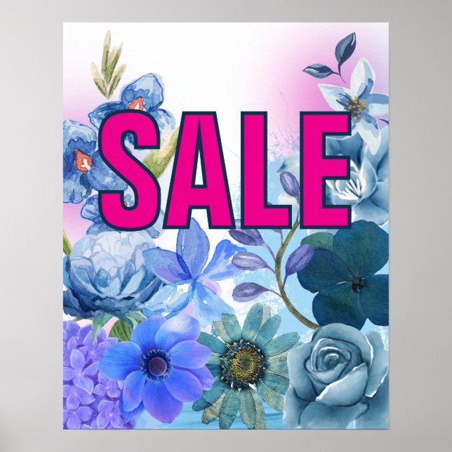 Floral Sale Sign, Retail Store Poster (Front)