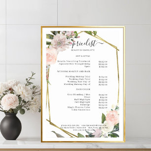 Floral Salon Price List Poster