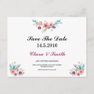 Floral Save the Date Card