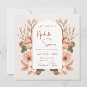 Floral Save The Date Invitation For Wedding