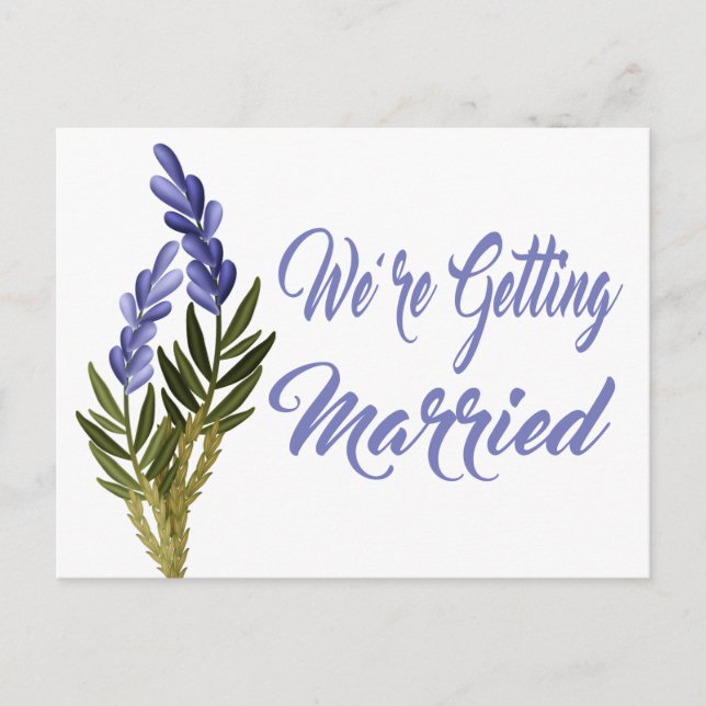 Floral Save The Date Lavender Purple Wedding Announcement Postcard (Front)