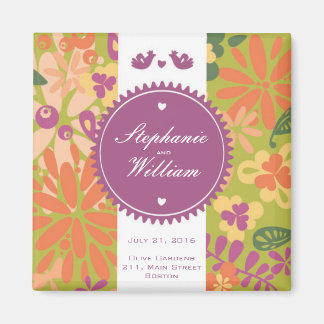 Floral Save The Date Magnet