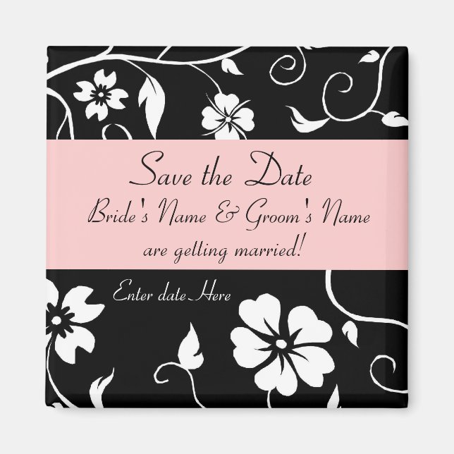 Floral Save the Date Magnet (Front)