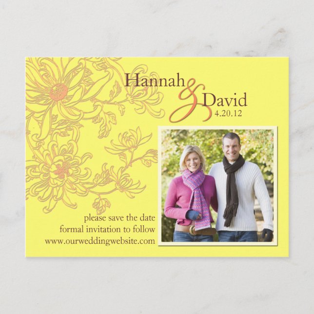 Floral Save the Date Postcard (Front)