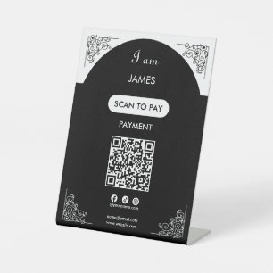 Floral Scan To Pay Business Qr Code Pedestal Sign
