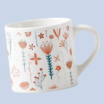 Floral Scandinavian Espresso Cup<br><div class="desc">Modern Scandinavian style folk flower pattern in pastel colours on a white background. Original art by Nic Squirrell.</div>