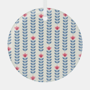Floral Scandinavian Geometric Retro Wallpaper Glass Tree Decoration