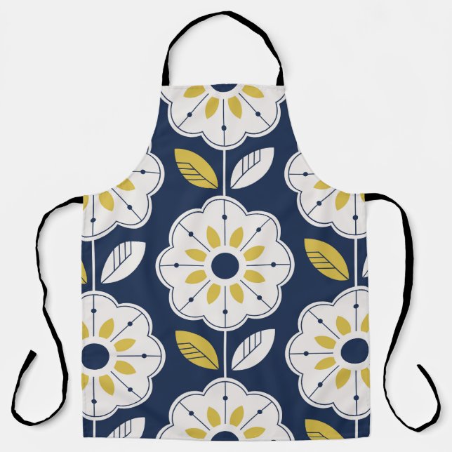Floral Scandinavian Style Seamless Pattern Apron (Front)