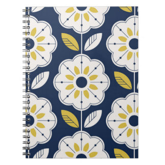 Floral Scandinavian Style Seamless Pattern Notebook