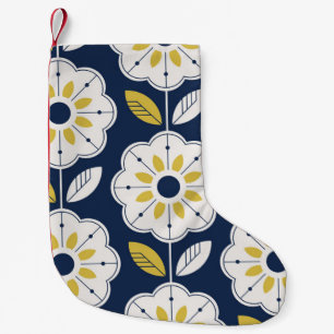 Floral Scandinavian Style Seamless Pattern Small Christmas Stocking