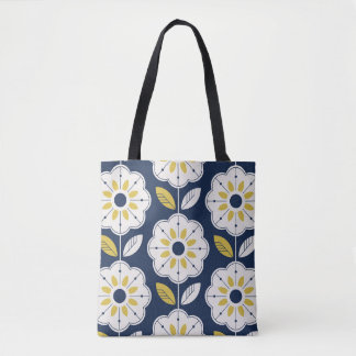 Floral Scandinavian Style Seamless Pattern Tote Bag