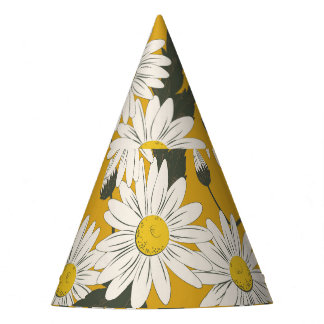 Floral scarf design, vintage background. party hat