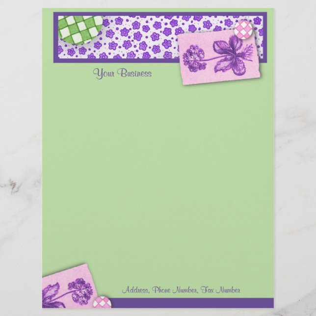 Floral Scrapbook Letterhead Template (Front)
