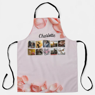 Floral Script Best Mum Ever Mother's Photo Collage Apron
