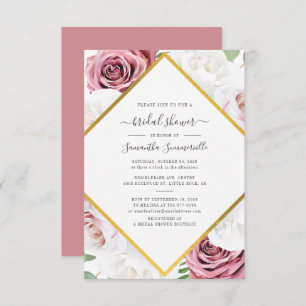 Floral Script Elegant Bridal Shower Invitation