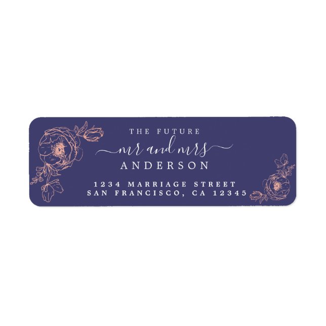 Floral Script Future Mr Mrs Wedding Return Address (Front)