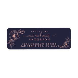 Floral Script Future Mr Mrs Wedding Return Address