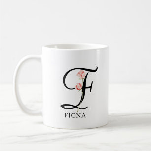 Floral Script Monogram Personalised Bridesmaid Coffee Mug