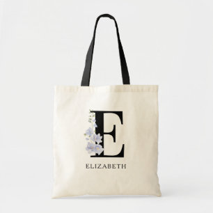 Floral Script Monogram Personalised Bridesmaid Tote Bag