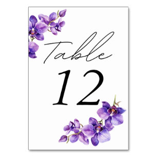 Floral script photo  table number