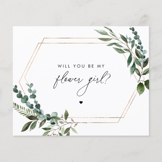Floral Script Will You Be My Flower Girl (Front)