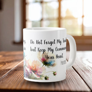 Floral Scripture Large Coffee Mug