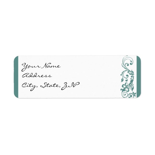 Floral Scroll Name Sake in Teal (Front)