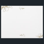 Floral Scrollwork Wedding Program Template<br><div class="desc">Blank,  leafy scrollwork paper to print your own wedding program or other items.  Plain white paper has gold-coloured leafy embellishments in the corners.  Reverse is solid dark gold-brown colour.</div>