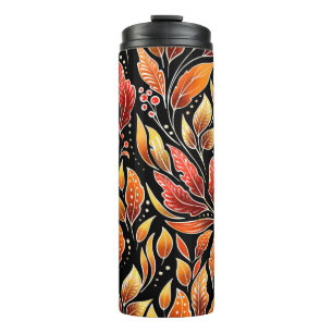 Floral seamless pattern. Autumn background with go Thermal Tumbler