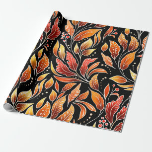 Floral seamless pattern. Autumn background with go Wrapping Paper