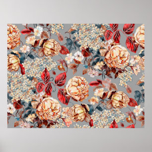 Floral seamless pattern, background In art nouveau Poster
