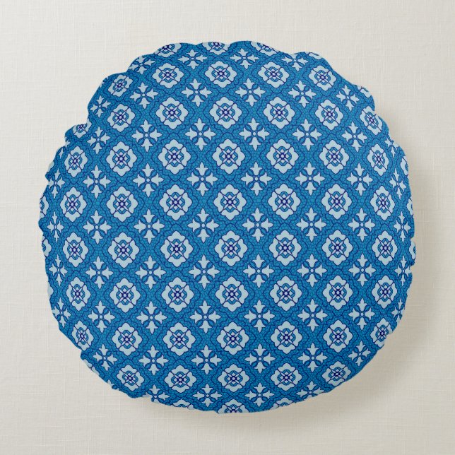 Floral seamless pattern, background In art nouveau Round Cushion (Front)