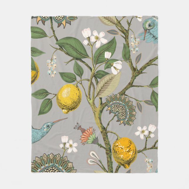 Floral seamless pattern. Botanical wallpaper. Plan Fleece Blanket (Front)
